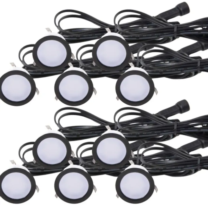 Light By Juhl Cosmos nedgravningsspot, sort, 10-pak