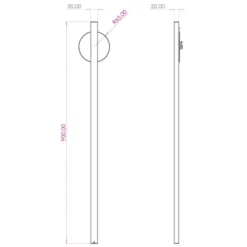 Lightswing Single ophængssystem, 90 cm, hvid