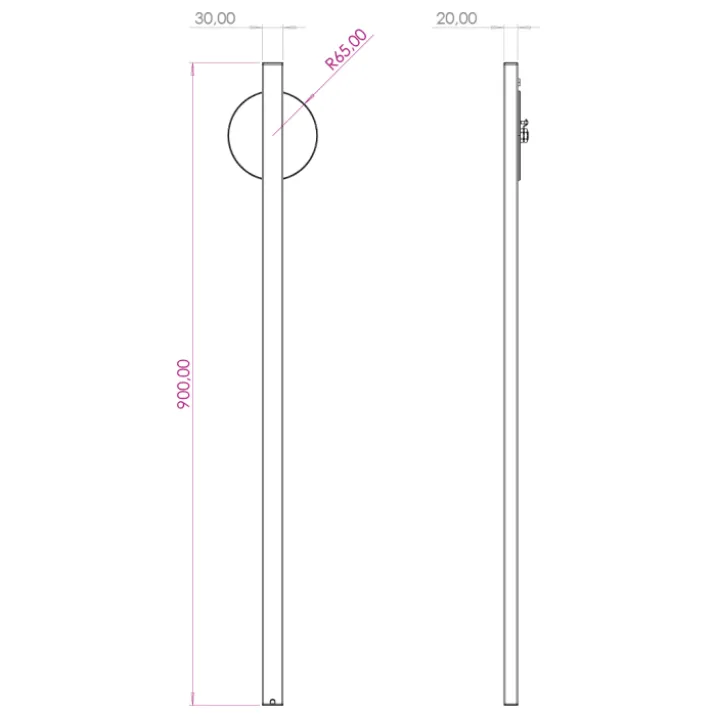 Lightswing Single ophængssystem, 90 cm, hvid