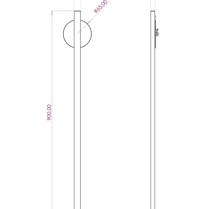 Lightswing Single ophængssystem, 90 cm, sort