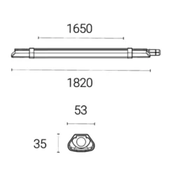 4lite Advantage Twin lysarmatur, 50W, 150 cm