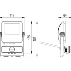 4lite Floodlight projektør med sensor, 4000K, 20W