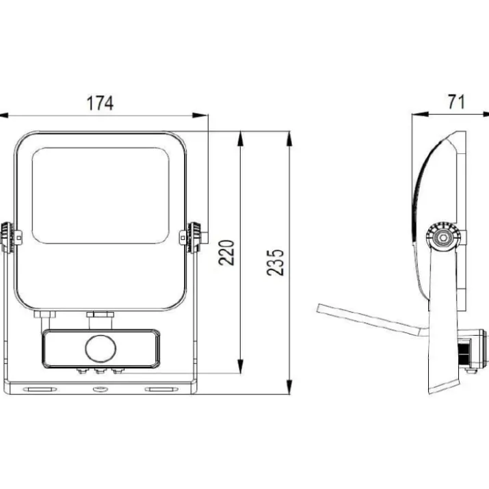 4lite Floodlight projektør med sensor, 4000K, 50W