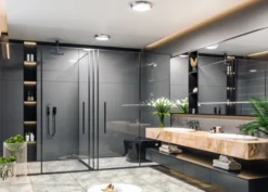 4lite Kudo plafond med nødlys, krom