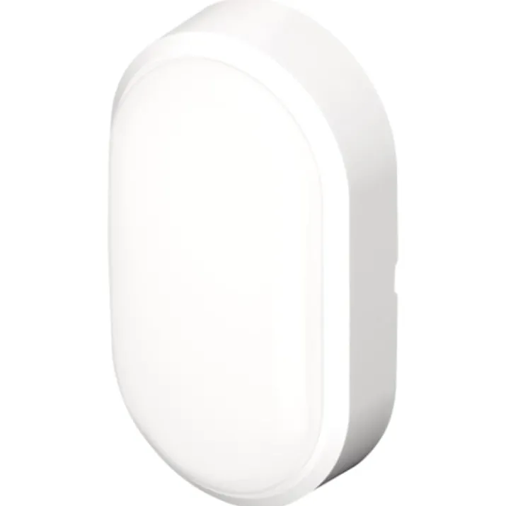 4lite Pylus Oval udendørs væglampe, hvid