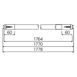 4lite T8 lysstofrør, 12W/24W, 180 cm