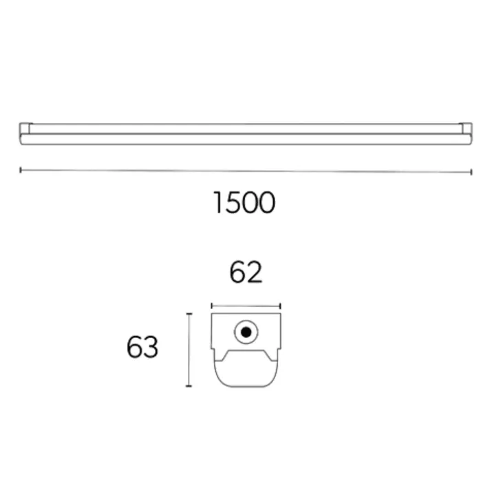 4lite Torre lysarmatur med nødlys, 25-50W, 150 cm