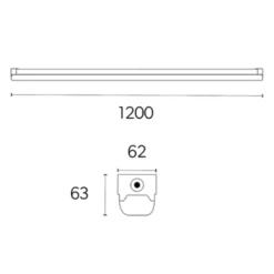 4lite Torre lysarmatur, 20-40W, 120 cm