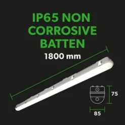 4lite Valde lysarmatur med sensor, 46-70W, 180 cm
