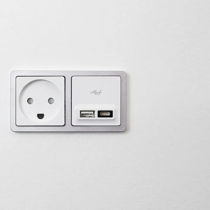 LK Fuga Slim designramme, 2x1 modul, stålmetallic