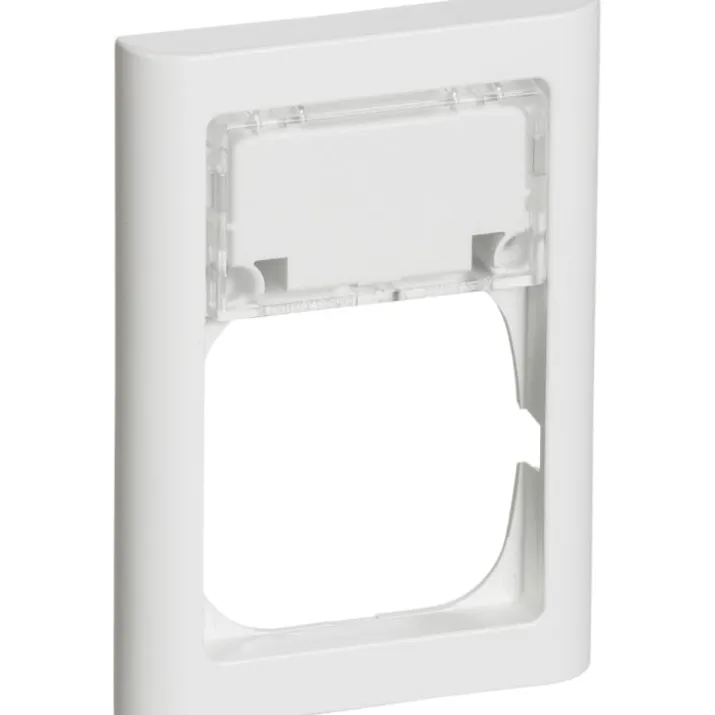 LK Fuga Softline 63 ramme med tekstmodul, 1,5 modul, hvid