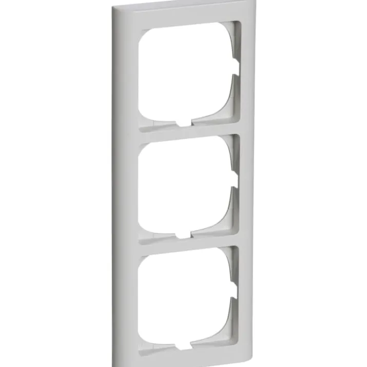 LK Fuga Softline 63 ramme, 3 modul, lodret, lysegrå