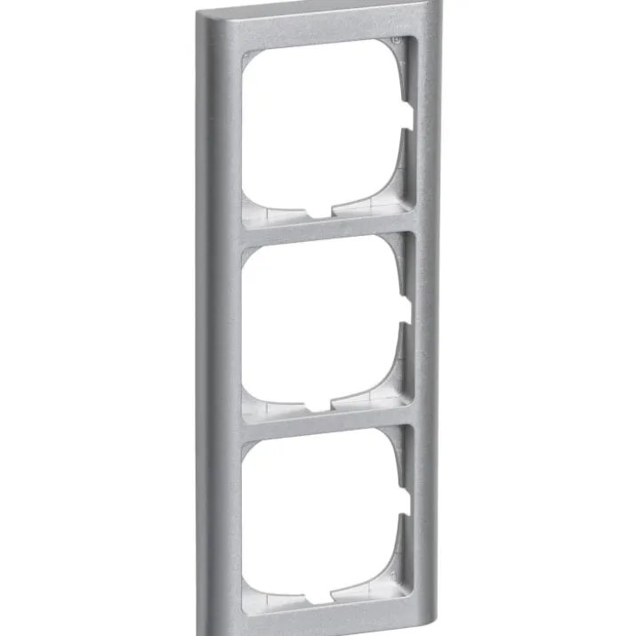 LK Fuga Softline 63 ramme, 3 modul, lodret, metallic