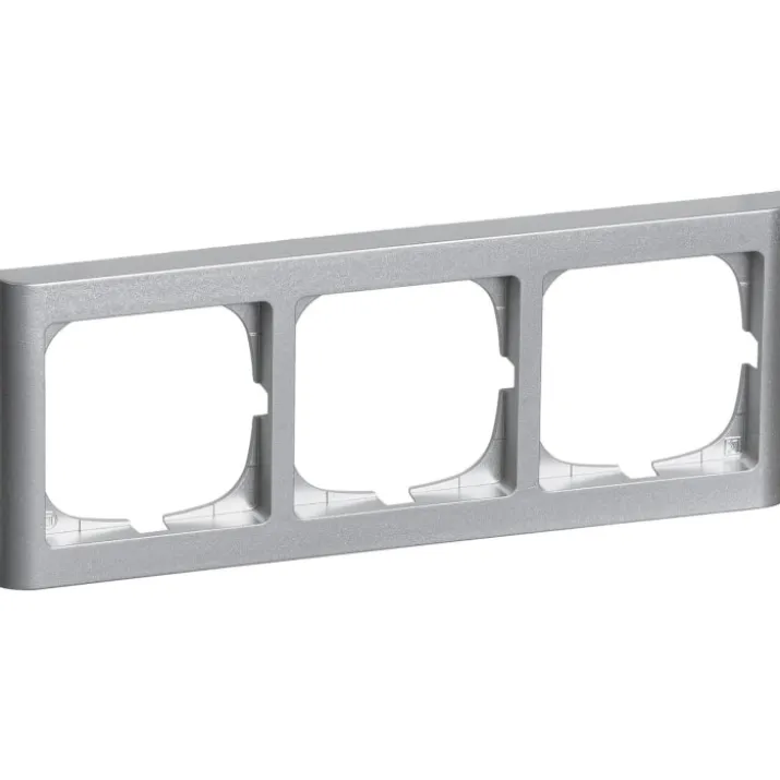 LK Fuga Softline 63 ramme, 3 modul, vandret, metallic