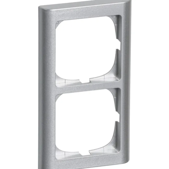 LK Fuga Softline 63 ramme, 2x1 modul, lodret, metallic