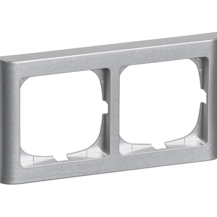 LK Fuga Softline 63 ramme, 2x1 modul, vandret, metallic