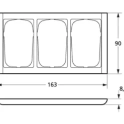 LK Fuga Softline 63 ramme, 3x1,5 modul, koksgrå