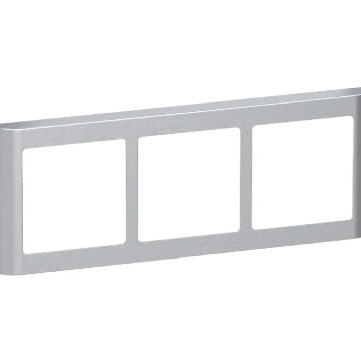 LK Fuga Soft 63 ramme, 3x1 modul, vandret, metallic