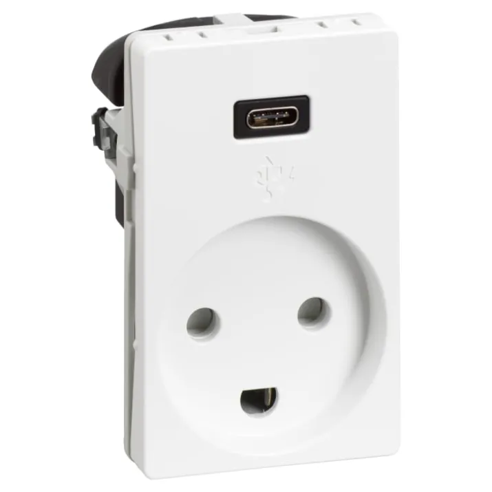 LK Fuga stikkontakt med USB-C, hvid