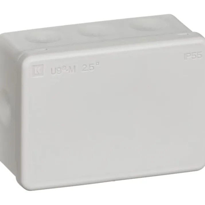 LK U9 membrandåse, 101x73x46 mm, lysegrå
