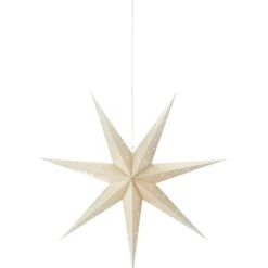 Markslöjd Blank julestjerne med lys, 75 cm, guld