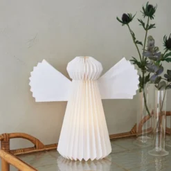 Markslöjd papirengel med lys, H30 cm