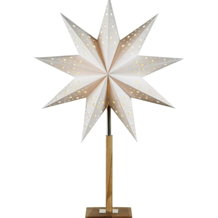 Markslöjd Solvalla julestjerne med lys, 65 cm, hvid