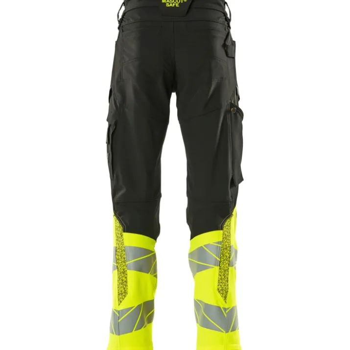 Mascot Accelerate Safe arbejdsbukser med full stretch, sort/hi-vis gul, str. 76C46