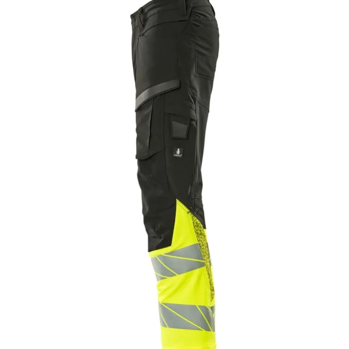 Mascot Accelerate Safe arbejdsbukser med full stretch, sort/hi-vis gul, str. 76C46