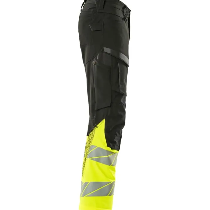 Mascot Accelerate Safe arbejdsbukser med full stretch, sort/hi-vis gul, str. 76C46
