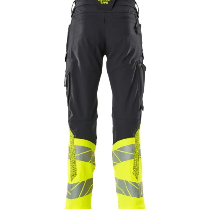 Mascot Accelerate Safe arbejdsbukser med stretch, marineblå/hi-vis gul, str. 82C51