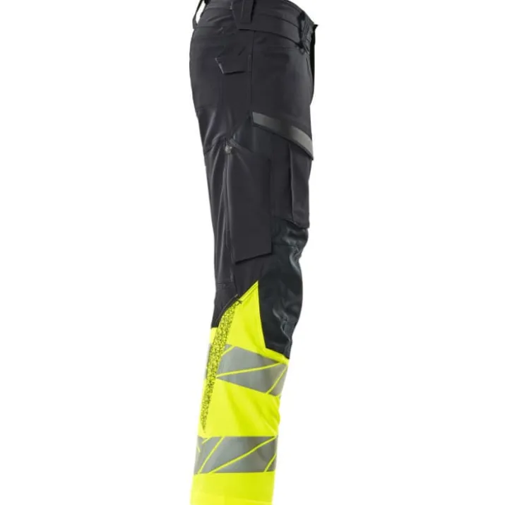 Mascot Accelerate Safe arbejdsbukser med stretch, marineblå/hi-vis gul, str. 82C51
