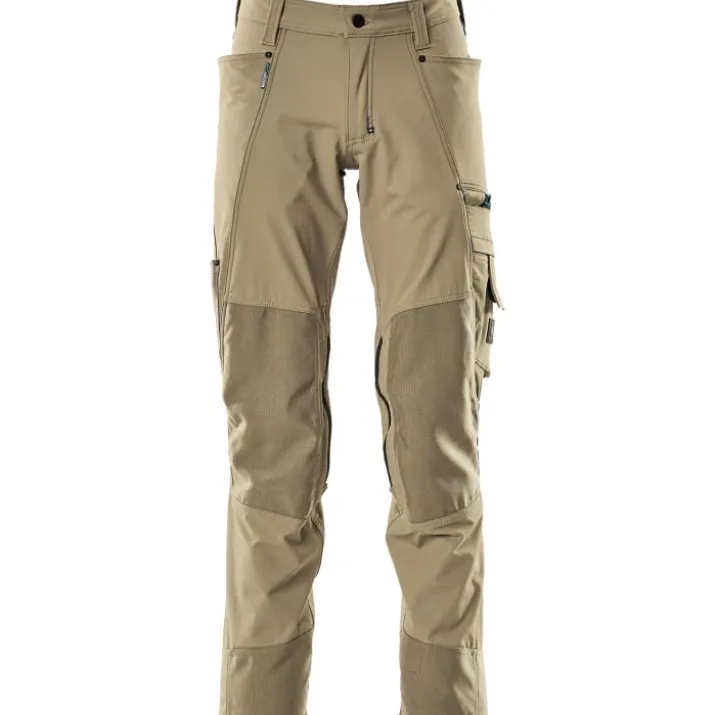 Mascot Advanced arbejdsbukser med stretch, khaki, str. 76C46