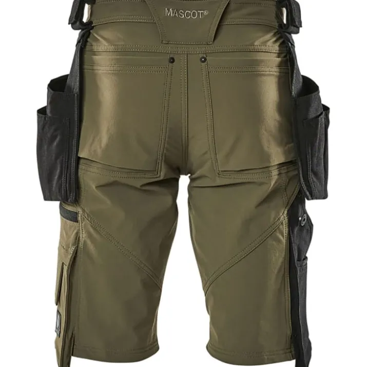 Mascot Advanced håndværkershorts med stretch, grøn, str. C46