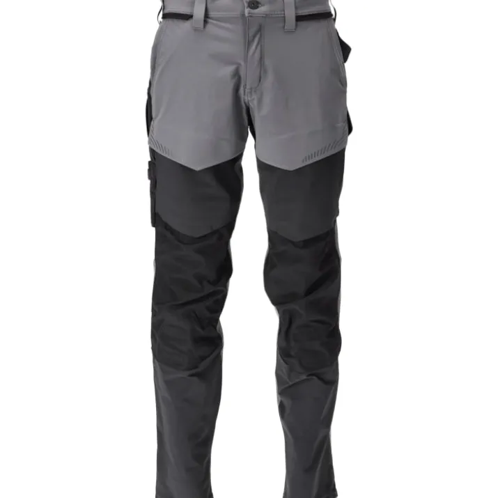 Mascot Customized arbejdsbukser med stretch, lysegrå/sort, str. 76C54