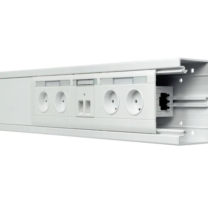 2 meter Tehalit BR installationskanal 70/130, perlehvid