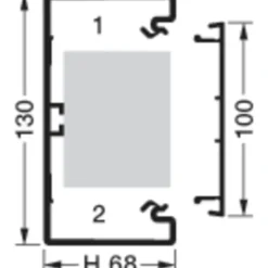 2 meter Tehalit BR installationskanal 70/130, perlehvid