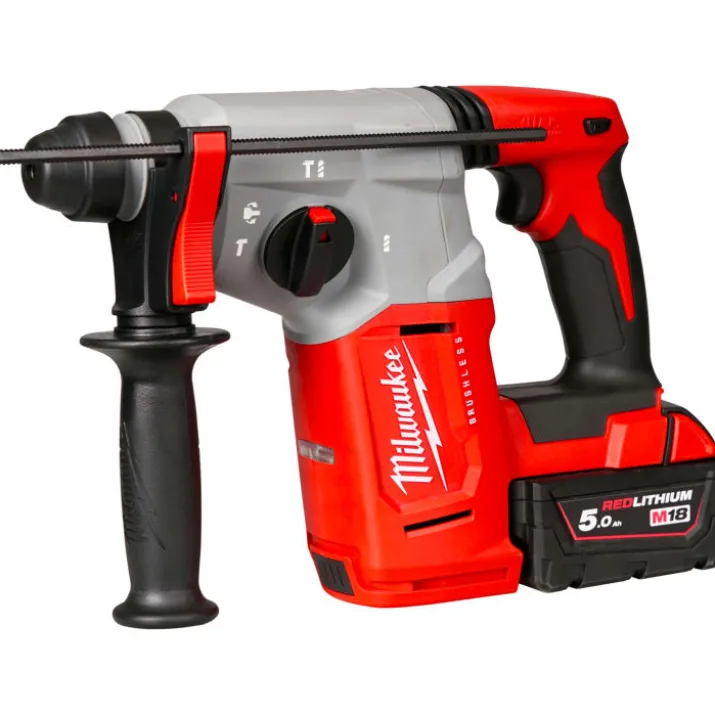 Milwaukee M18 BLH-502X borehammer, m. 2 x 5,0 Ah batterier og lader