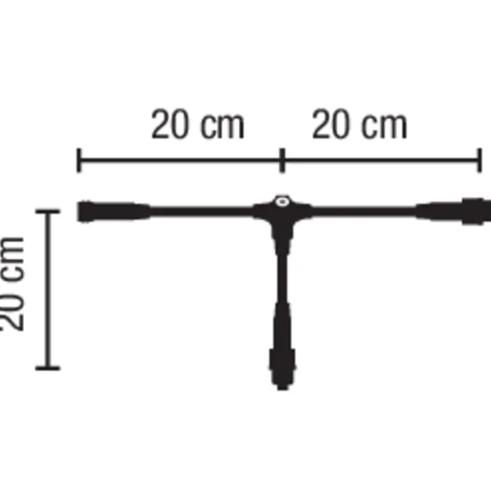 MK Quickfix t-fordeler, 230V, 2 udgange, sort