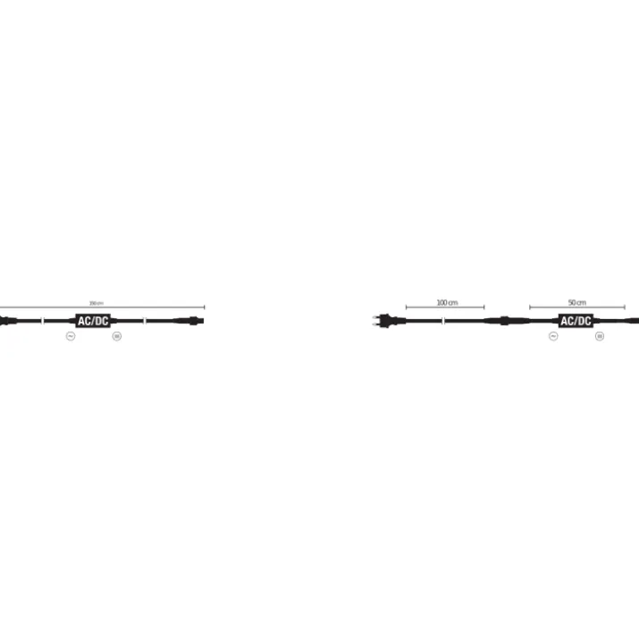 MK Quickfix tilslutningskabel, 230V, max 480W, 1,5 meter, sort