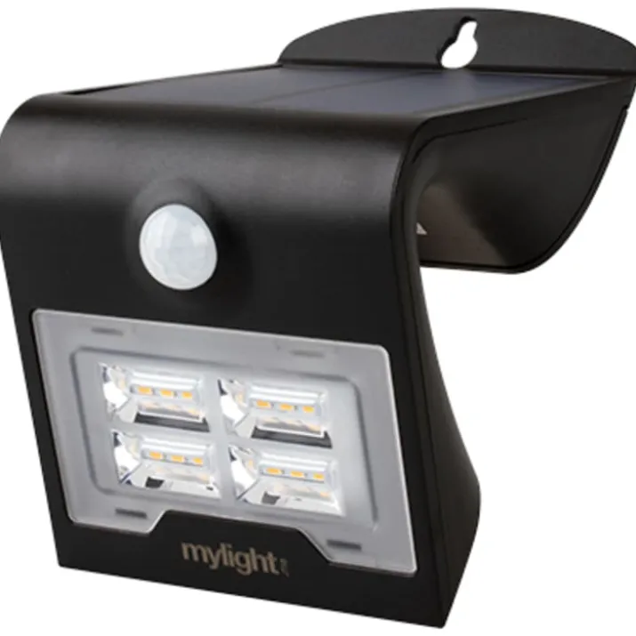 Mylight væglampe med sensor & solcelle, 2W