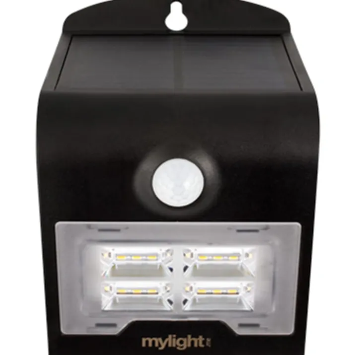 Mylight væglampe med sensor & solcelle, 2W