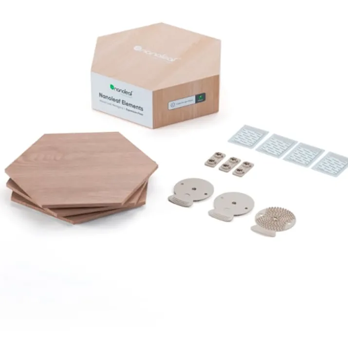 Nanoleaf Elements Wood Hexagons udvidelsespakke, 3 paneler
