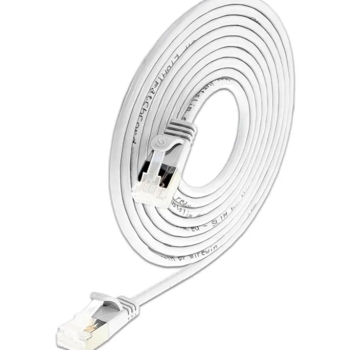 Net-com patchkabler U/UFTP kat.6 0,25 meter, Ø3,8 mm, hvid