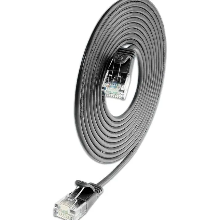 Net-com patchkabler U/UTP kat.6 0,15 meter, Ø3,8 mm, sort
