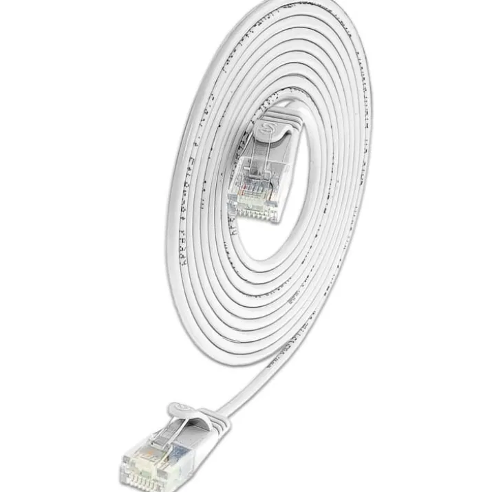 Net-com U/UTP kat.6 patchkabel, hvid, 2,8 cm, 0,5 meter