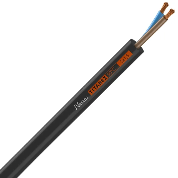 Nexans Titanex gummikabel 2x1,5 mm², metervare