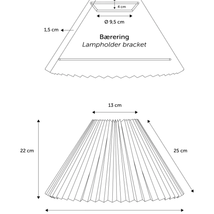 Nielsen Light Emma Hacienda Plisse lampeskærm, sort, H22 cm