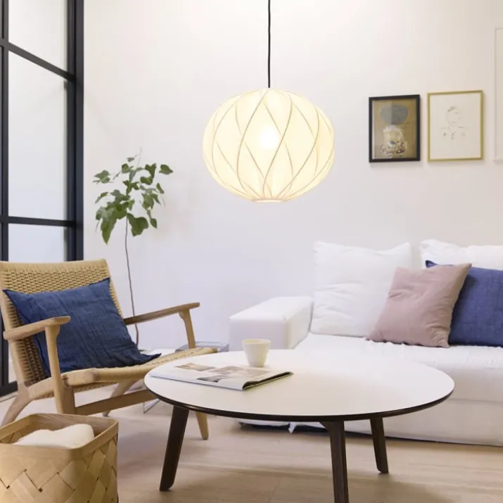 Nielsen Light Jasmin pendel, sort ledning, hvid