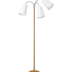 Nielsen Light Salsa gulvlampe, træ med hvide skærme